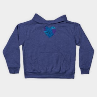 Heart Blue Leaves Kids Hoodie